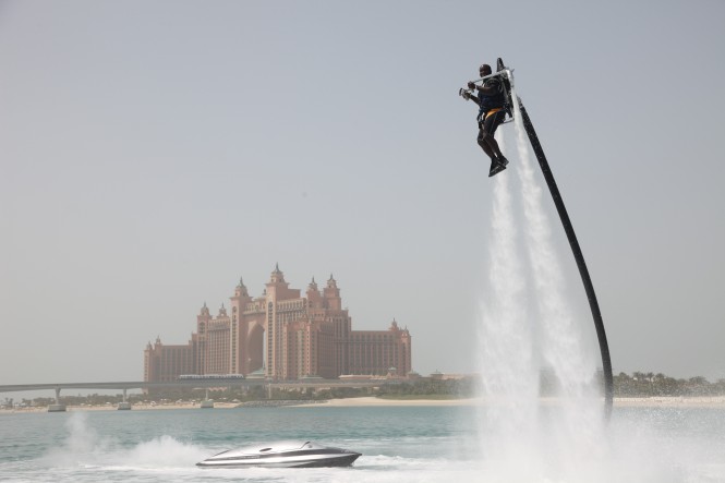 Jetlev-Flyer in action - the latest motor yacht toy for your yacht charter guests