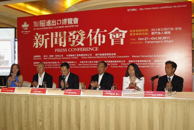 Meet the press - organisers of the Macau (China) International Yacht Import and Export Fair - Photo Credit Guy Nowell
