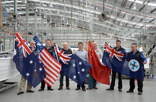 Members of the Gold Coast Marine Expo Organising Committee showcase the international flavour of this upcoming boat show