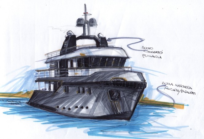 Ocean King 88 Yacht sketch