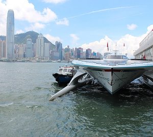 MS Tûranor PlanetSolar is on her way to Singapore after one week in Hong Kong