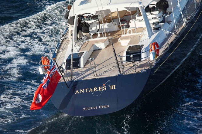 Sailing yacht Antares III -  Aft View
