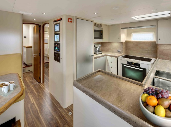 Sailing yacht Antares III -  Galley and Crew Mess