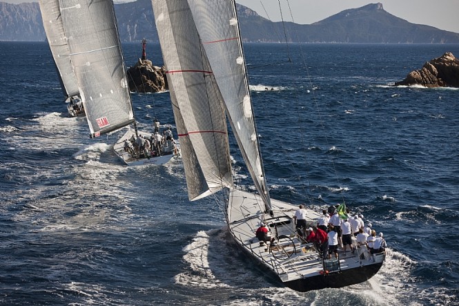 Sailing yachts TITAN 15, SHOCKWAVE and RAN - Photo credit Rolex  Carlo Borlenghi