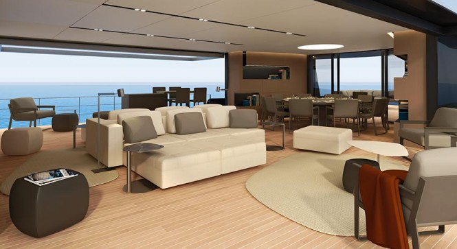 Salon of the CNB 43.20 m motor yacht designed by German Frers Image courtesy of CNB Superyachts Salon of the CNB 43.20 m motor yacht designed by German Frers Image courtesy of CNB Superyachts