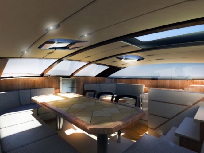 Salon of the Nedship 101 Sailing Yacht by Andre Hoek Design