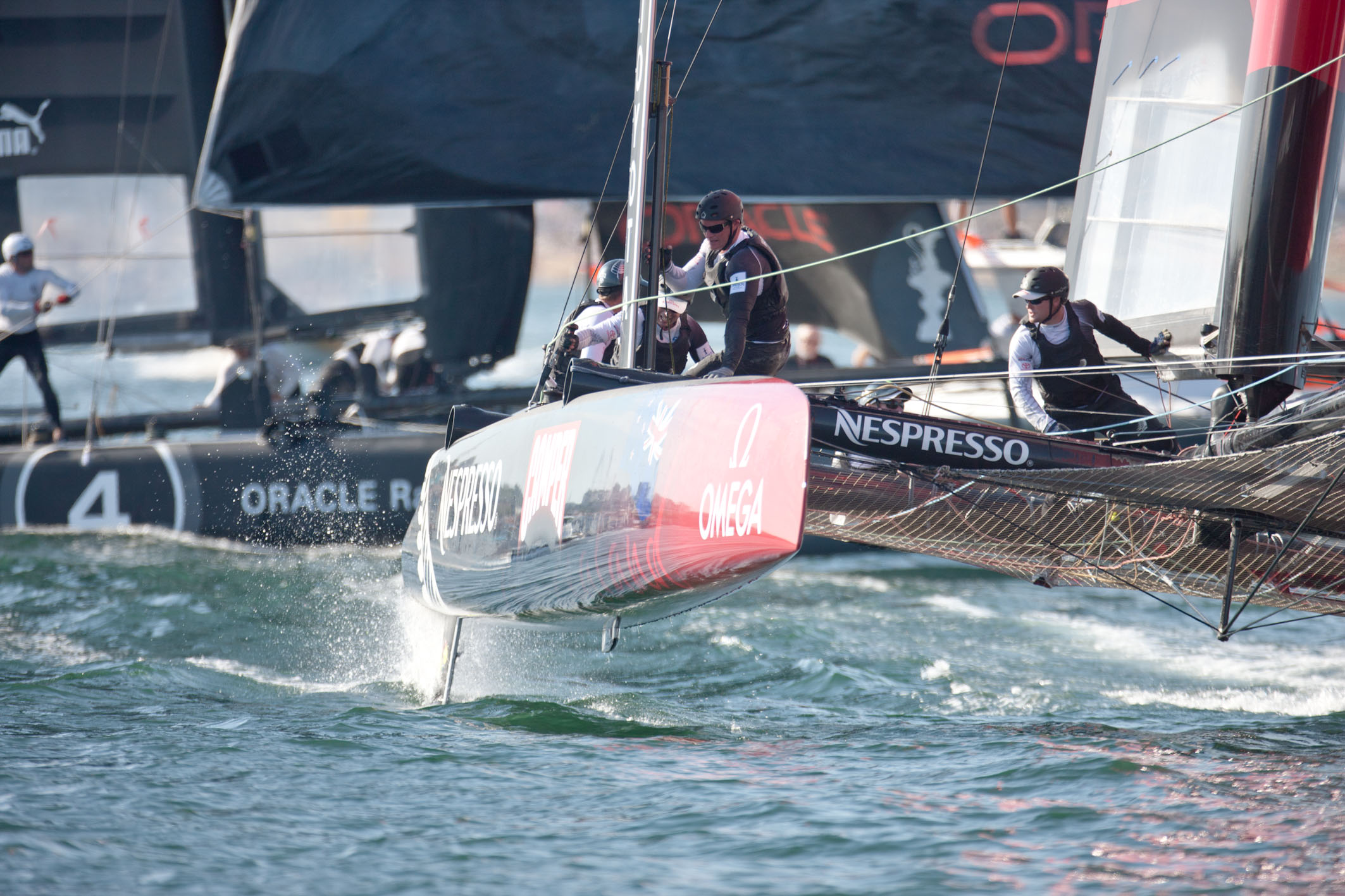 Top teams tangle in Cascais on first day of match racing championship Cascais, Portugal, 10-08-2011. © ACEA (2011) Photo G. Martin-Raget