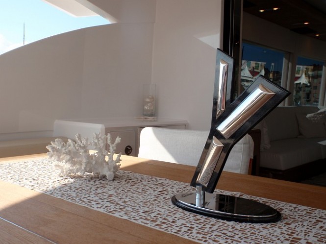 2011 World Yacht Trophies trophy on board of the stunning NISI 2400 Yacht