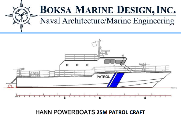 25M Patrol Craft designed by Boksa Marine Design for Hann Powerboats