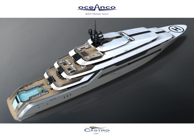 92-metre Tony Castro designed 92m superyacht PA153 for Oceanco