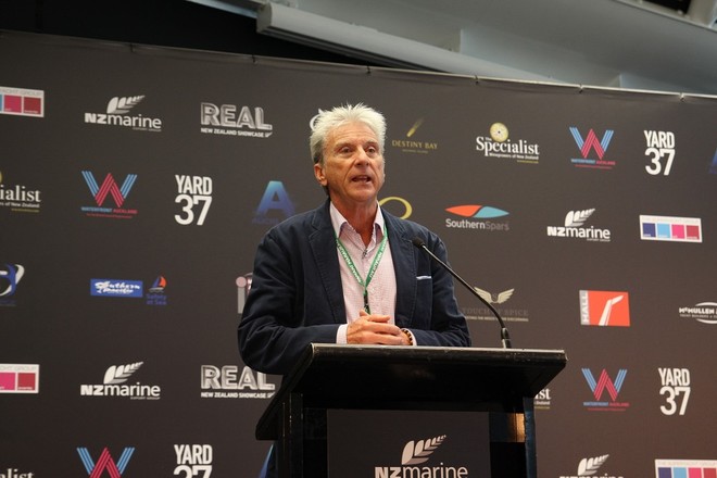 Barry Jenkins Chairman of SYBA addresses delegates at the inaugural Superyacht Captains Forum - Photo Credit NZ Marine