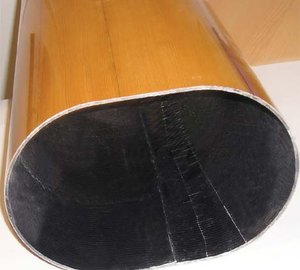 Carbon and wood laminated spar section developed by Formula Marine for Turkish yacht builder DSV for a 65 metre 3 masted schooner.