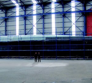 Construction of 33m power catamaran Quaranta well underway with Curvelle