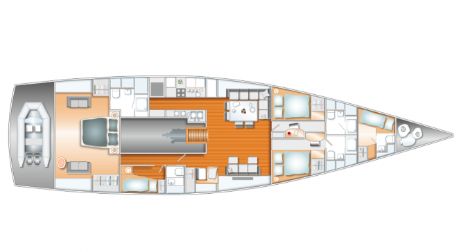Hanse 78 Premium yacht layout