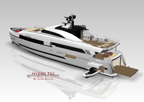 Innovative yacht concept Columbus 125 Hybrid by Sergio Cutolo of Hydro Tec