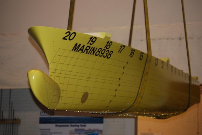 Motor Yacht Oceanco 110m DP001 project in collaboration with BMT Nigel Gee - Model Testing