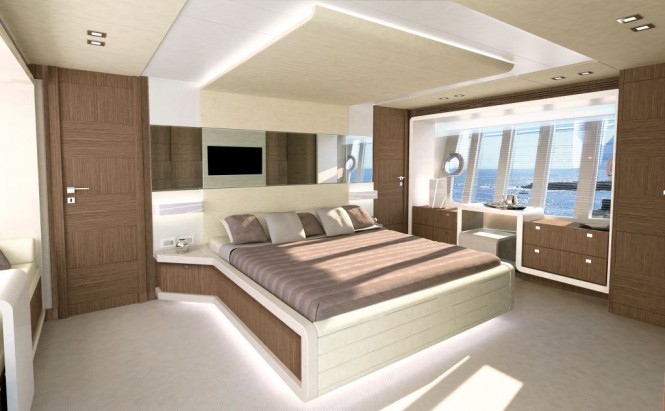 New Ferretti 870 motor yacht Cabin  - Credit Ferretti Group