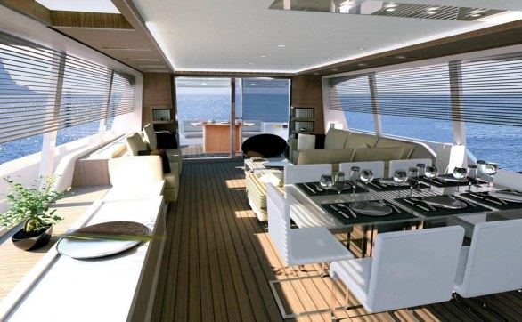 New Ferretti 870 motor yacht project interior