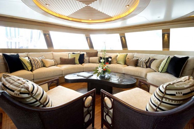 Sailing catamaran HEMISPHERE  by Pendenniswith interior design by Michael Leach. 