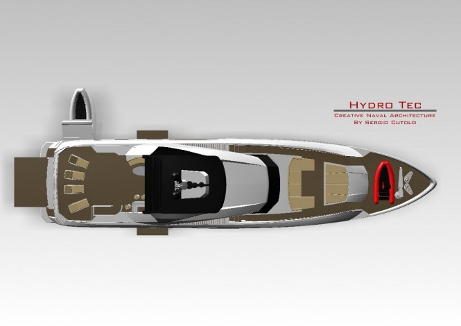 Sergio Cutolo - Hydro Tec designed superyacht Columbus 125 Hybrid from above