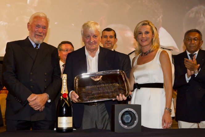 Sir Robin Knox Johnson, Jacques Perrin and Laurence Ferrari - Monaco Classic Week 2011 - Photo Carlo Borlenghi