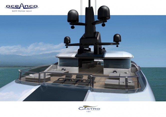 Sky deck view of the superyacht PA153 92M Tony Castro for Oceanco
