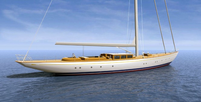 Sparkman & Stephens designed sailing yacht FSS 130 for Front Street Shipyard