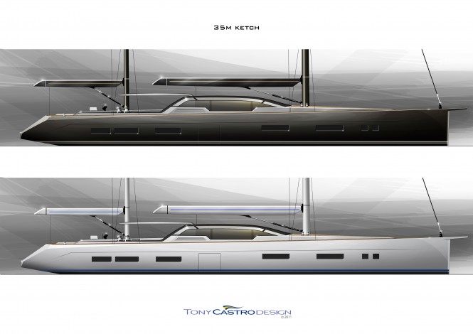 Tony Castro 35M ketch - a stunning 35-metre sailing yacht designed by Tony Castro Yacht Design