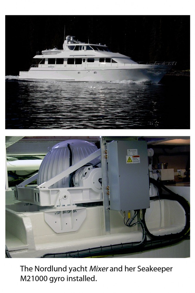 105' Nordlund Motor yacht Mixer equipped with Seakeeper Gyro.