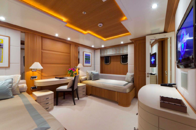 Twin guest cabin - Troyanda superyacht - Photographer: Marc Paris