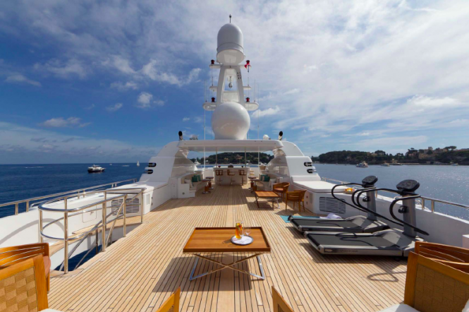 Outdoor gym and entertainment area - Troyanda Superyacht by Feadship  - Photographer: Marc Paris