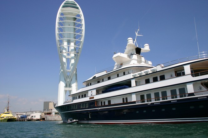 75m superyacht Leander at Gunwharf Quays