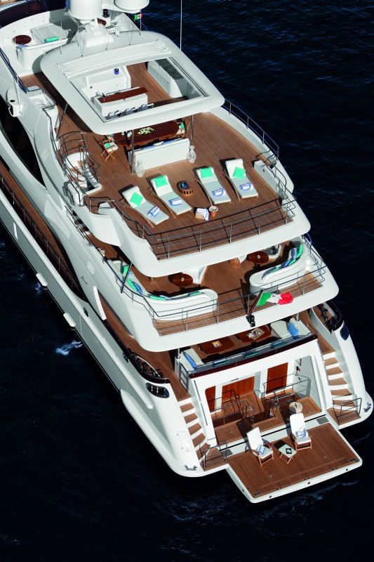Benetti 140 Crystal superyacht from above