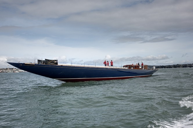 Classic j Class sailing yacht Endeavour launched after refit 