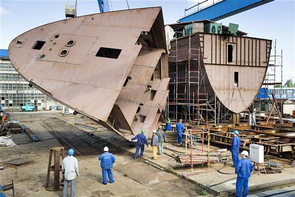 Greenpeace Rainbow Warrior III motor yacht under construction