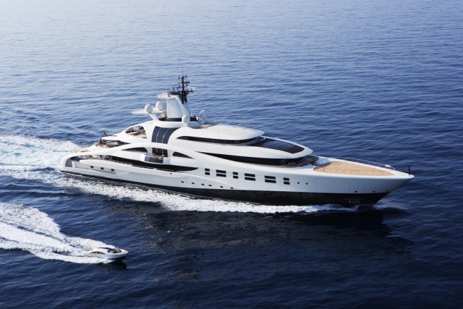 Superyacht Palladium built by Blohm & Voss designed by Micheal Leach Design