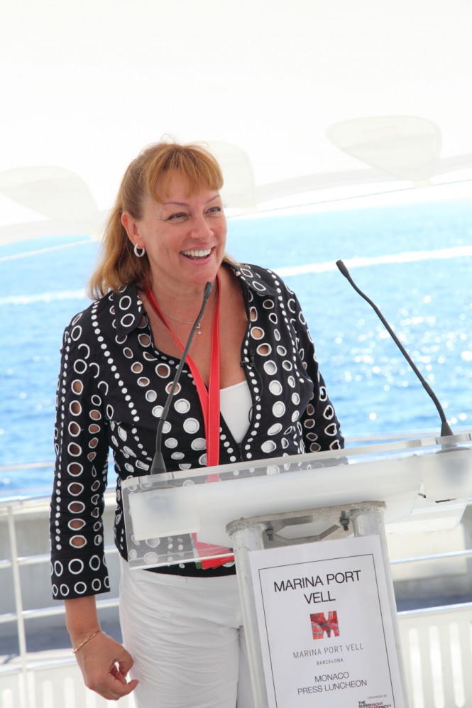 Marina Port Vell, 2011 Monaco Yacht Show Press Conference, Norma Trease, Director of Sales & Marketing