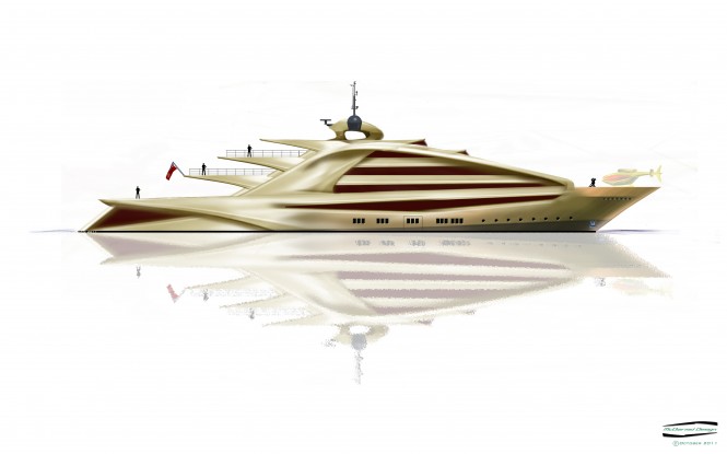 McDiarmid Design - 85m side profile Superyacht DNA