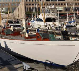 Classic Sailing yachts at Dennis Conner's North Cove for New York Classic Week