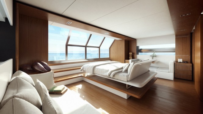 Wally Ace yacht Owner Stateroom - Rendering courtesy of dbox branding & creative