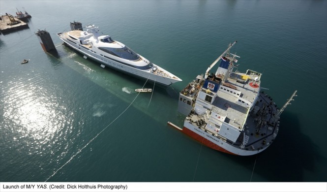 ADM 141m luxury yacht Yas (ex Swift 141)´s launch - Credit Dick Holthuis Photography