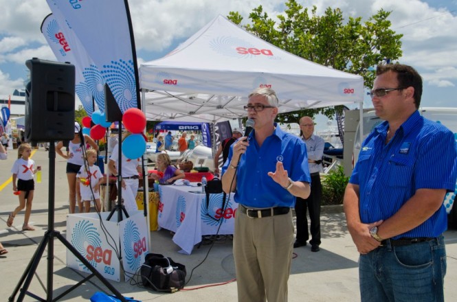 Gold Coast Marine Expo organisers Stephen Milne and Dean Leigh-Smith at the opening of the Expo