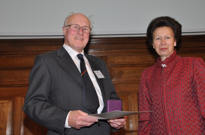 Jim Hartshorne awarded by HRH the Princess Royal