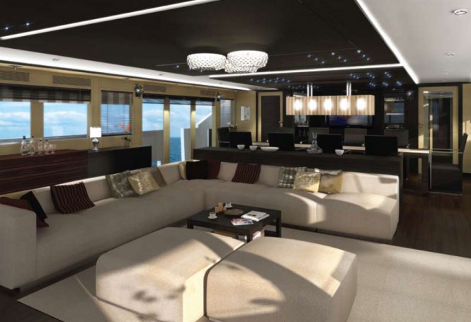 Main deck of the luxury yacht Soraya 46