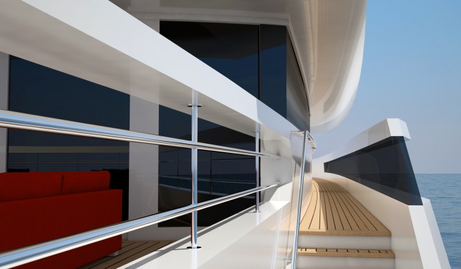 On board of the 49m Nick Mezas luxury yacht