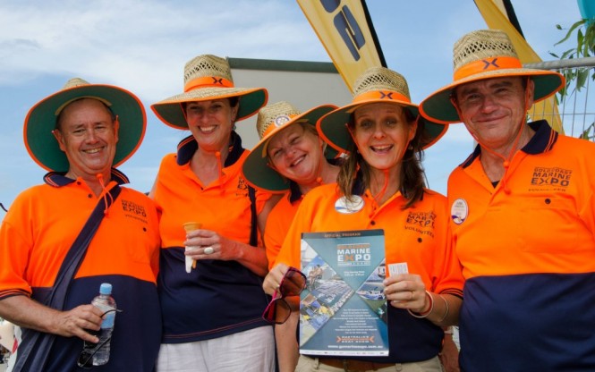 Volunteers from the Rotary club of Coomera River lend a hand at the Gold Coast Marine Expo