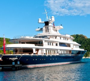 75m luxury charter yacht LEANDER at 50th Antigua Charter Yacht Show