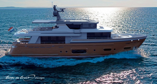 27.50m motor yacht Intec Marine 90 Hybrid designed by Guido de Groot