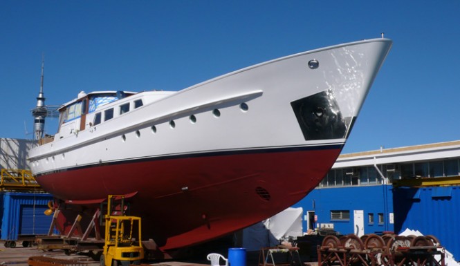 27m sailing yacht Giriz II on the hardstand
