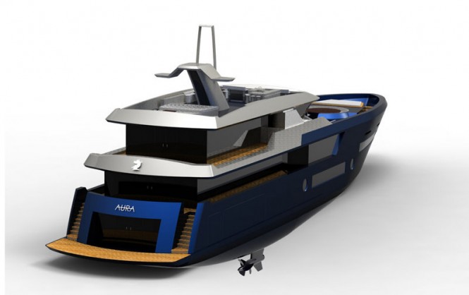 47m Aura Superyacht by Elliott - rear view